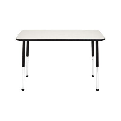 Table rectangulaire à hauteur réglable pour activités en classe, bureau d'école et de maison, plateau gris / bord noir, l 47 po x L 29 po x H 30 po