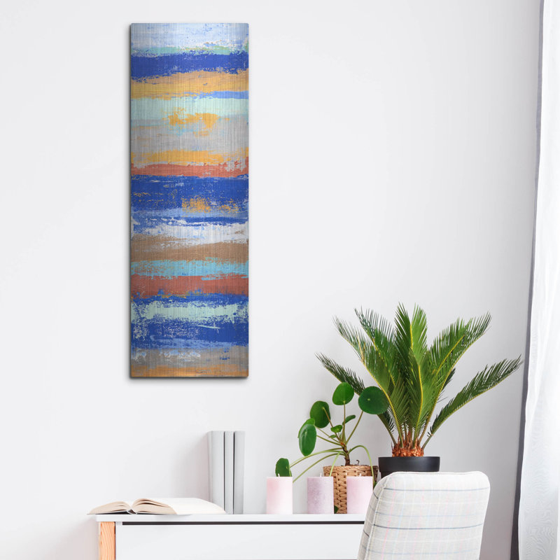 «Blue and Metal 1» par Hilary Winfield, H 36 po x l 12 po