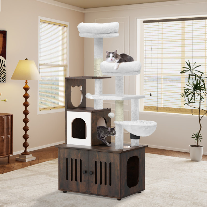 Estellene 59'' H Cat Tree, Brown