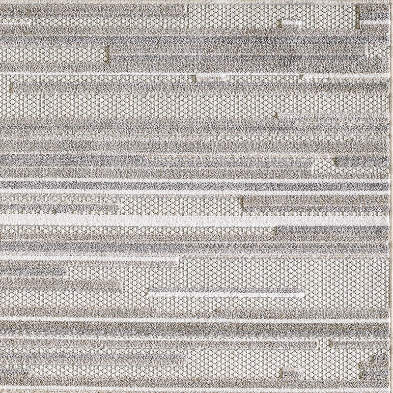 Gemmill Abstract Stripes Indoor Outdoor Area Rug, Rectangle 3'3" x 4'11", Gray