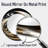 Sorin Gold And Black Stained Glass Spiral II - Abstract Spirals Large Mirror, Modern Round Unique Wall Mirror Decor, Printed Metal Art-2024672741