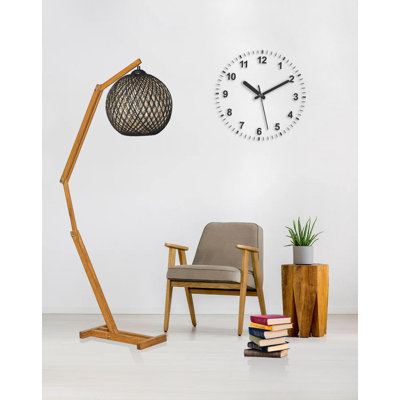 Handmade Jute Chandelier Table Lamp, Ecru & Brown/Black, 55.1 in Total Height | Pine Wood Body, Adjustable Cable (Max 78.7 in) | E27 Socket (Max 60W) | On/Off Switch | CE Certified, Perfect for Home Decor & Warm Ambiance