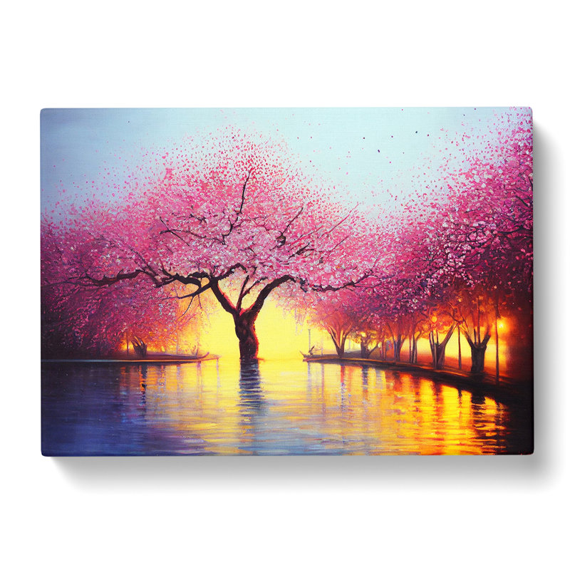 Eccentric Cherry Blossom Trees - Wrapped Canvas, 35cm H x 50cm W x 3cm D