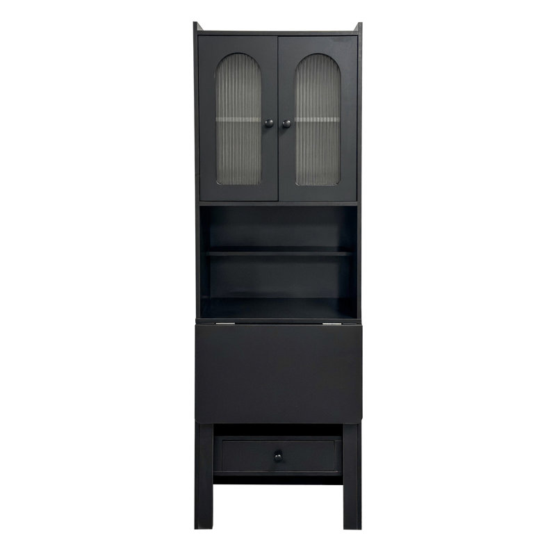 Bureau autoportant pliable avec grande bibliothèque