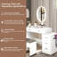 Bureau de coiffeuse ovale avec miroir et lumières Wrought Studio ™
