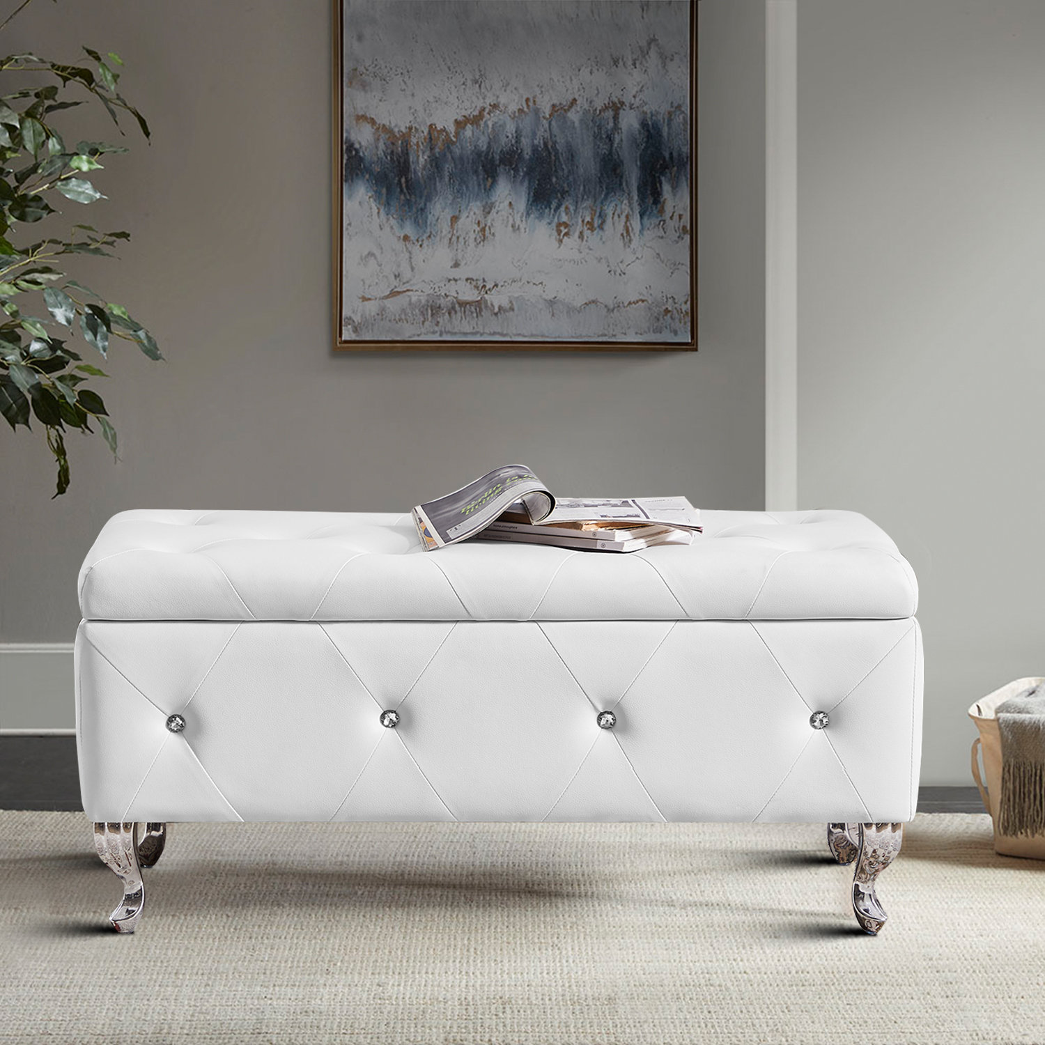 House of Hampton® Durno Faux Leather Upholstered Storage Bench Wayfair