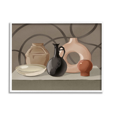 Élégant vase de poterie nature morte à spirale par Ziwei Li - Peinture