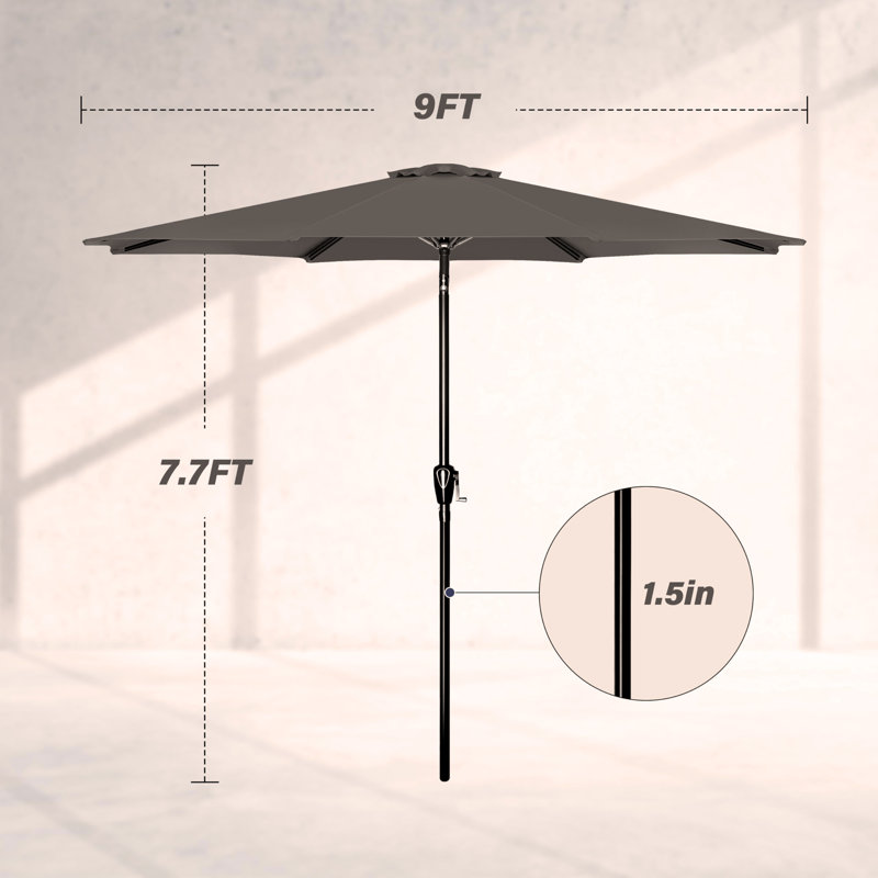 Parasol de patio pour l'extérieur, Gris