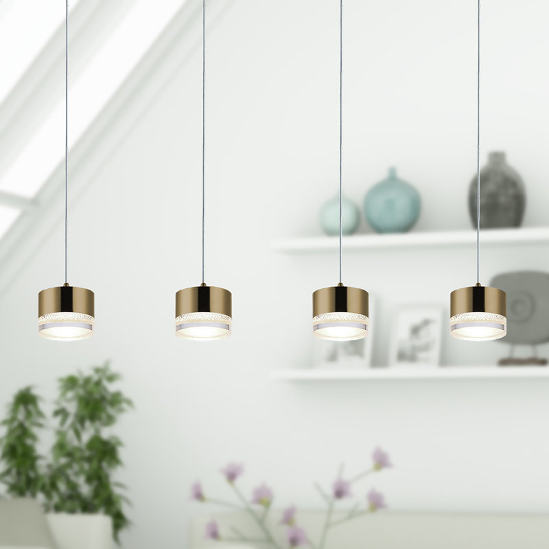 Barnsdall 4 - Light Kitchen Island Pendant, Brushed Brass