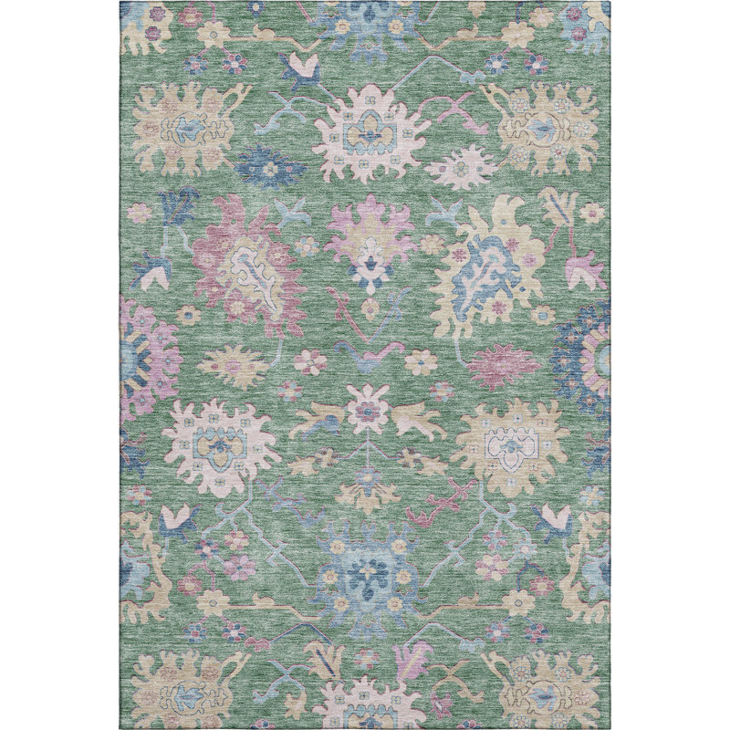 Premium Machine Washable Gurubaksh AMF1154 Global Rug, Rectangle 3' x 5'