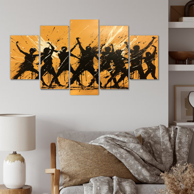African Zulu Dance I - Art mural tribal africain multi-panneaux
