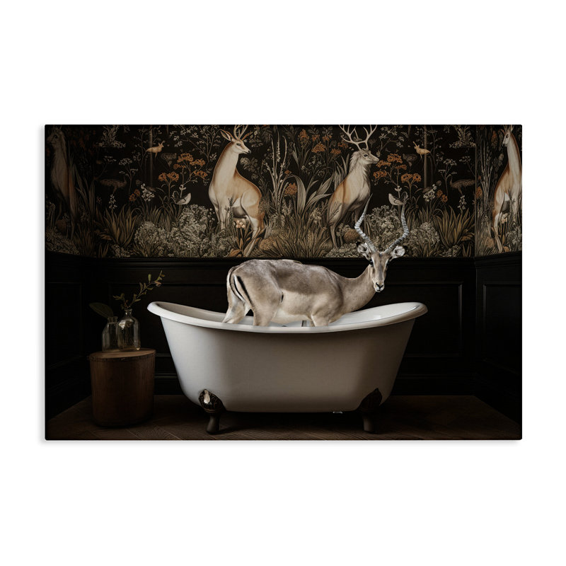 Toile rustique «Forest Elk», par Sasha, H 16 po x l 24 po