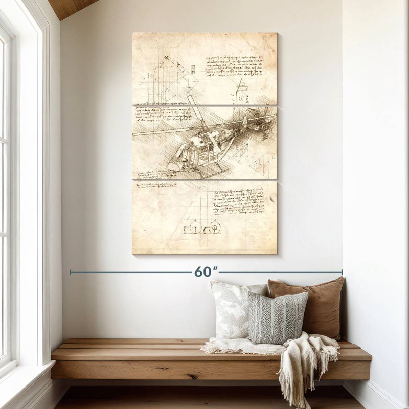 Mehar Helicopter Blueprint, 50" H x 32" W