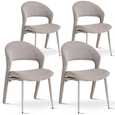 Ensemble de chaises de salle à manger, chaise de cuisine rembourrée en lin moderne [dossier découpé] pour la salle à manger salon salon chambre à coucher