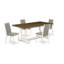 L'ensemble de table de cuisine 5 pièces se compose d'une table rectangulaire Jacobean délavée et de 4 chaises de salle à manger en lin Shitake foncé avec dossier haut - Lin brossé blanc-1198032378-1198032377-1198032382