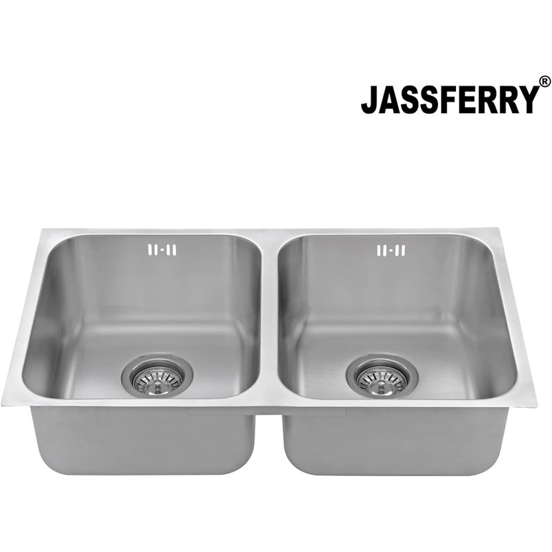 Marlow Home Co. Aniyan 440mm W Double Bowl Stainless Steel Kitchen Sink