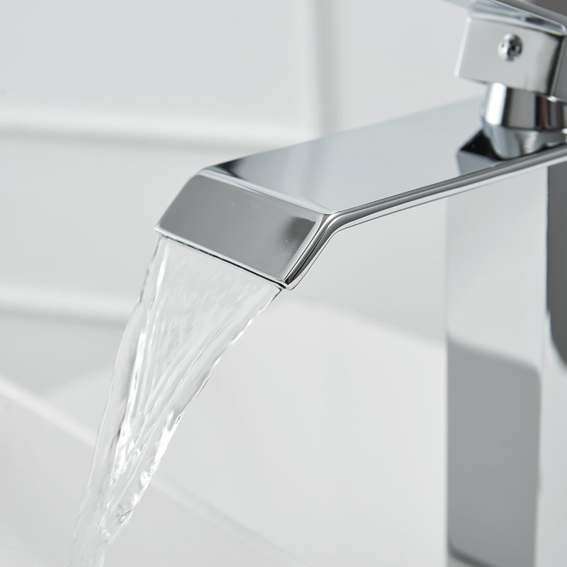 WIZ Waterfall Single Hole Single-Handle Bathroom Faucet, 46 cm H x 30 cm W