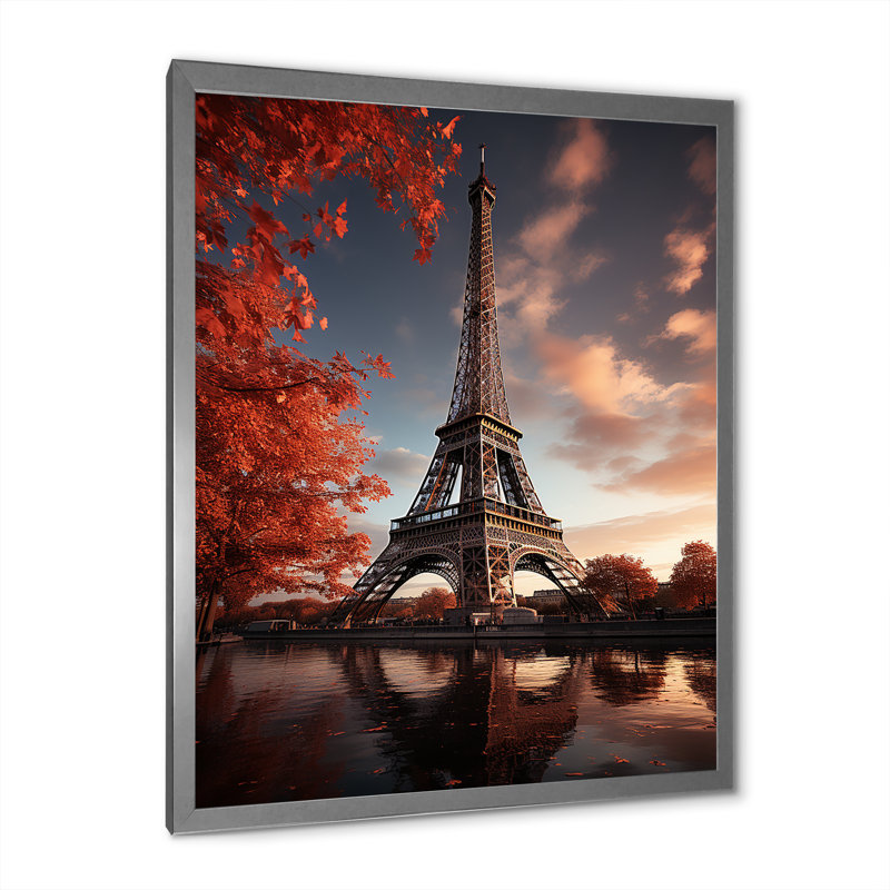 Iyaaz France Eiffel, enchantement sur toile, H 32 po x l 16 po x P 1 po, Cadre photo argenté