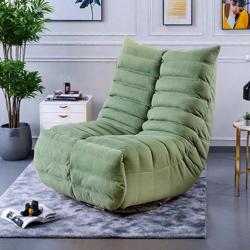 Fauteuil inclinable ergonomique et fonctionnel avec pochette de rangement, Fibre de polyester verte