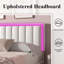 Ensemble de lit plateforme intelligent en cuir avec table de chevet moderne flottante 2 pièces Smart Suite-646294774-646294773