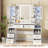 Large Makeup Vanity Desk With 2 Rgb Cabinets And Power Outlet