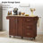 Kitchen Island With Drop Leaf Countertop, Rolling Kitchen Island Cart , Barn Door Kitchen Island Table With Storage Cabinet And Tower Rack, Island Table On Wheels For Kitchen, Retro Brown-366160130