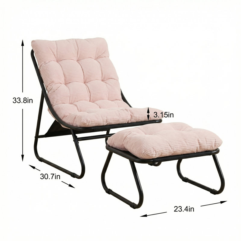 Fauteuil inclinable avec repose-pieds Sling, Rose