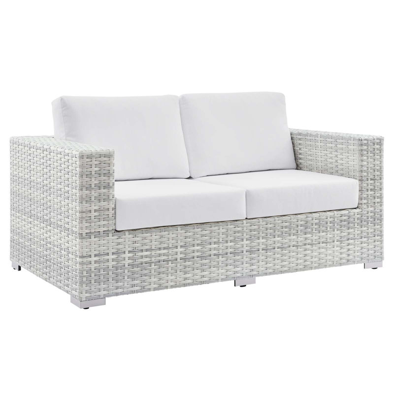 Convene Outdoor Patio Loveseat, White