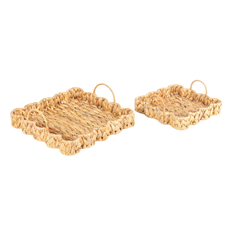 Fraga Coffee Table Tray, Water Hyacinth, 13.0"L x 13.0"W x 4.5"H