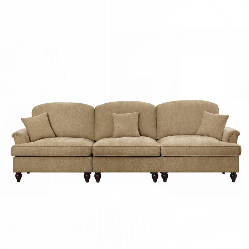 Canapé polyvalent en chenille avec volants détachables et configurations multiples pour les espaces de vie modernes