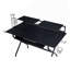 Bureau d'ordinateur rectangulaire avec plateau pour clavier, noir