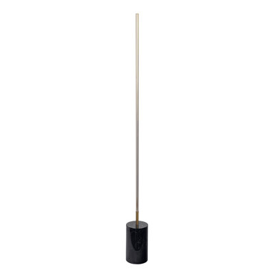 Lampe sur pied à DEL en laiton doré avec interrupteur marche / arrêt Prism - Lampe sur pied moderne en faux marbre pour salon et chambre à coucher