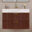 Meuble-lavabo flottant moderne de 30 po avec plateau en pierre frittée sans soudure et lavabo en céramique-781525879