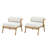 La Fiora Outdoor Patio Teak Finished Iron Club Chair, Set Of 2