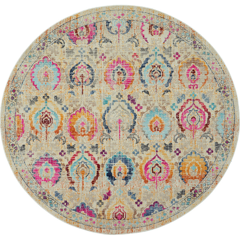 Lowndes Oriental Indoor Rug, Round 4'