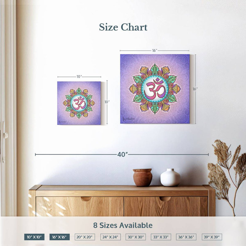 Adella pastel Om Mandala, H 10 po x l 10 po