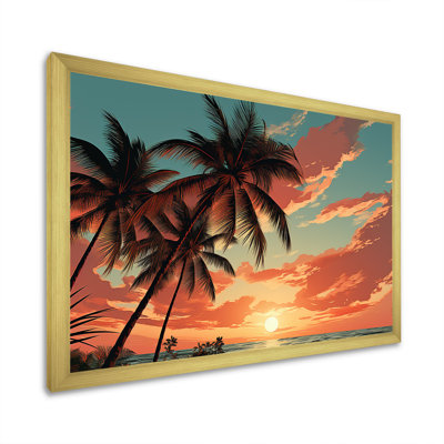 Palmier au coucher du soleil I sur toile