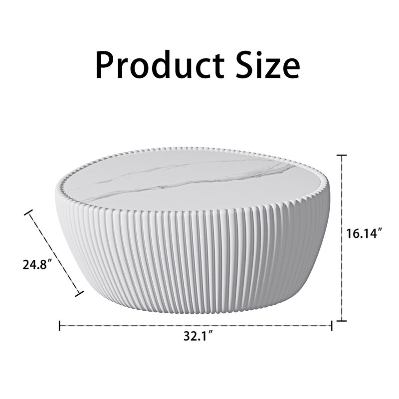 Table basse Sintered Stone, Blanc