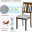 Chaises en noyer pour salle à manger - 4 chaises élégantes et rembourrées, assise rembourrée en bois, polyvalentes pour la maison