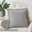 Coussin en jute gris tourterelle avec franges