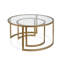 Lauretta 36" Glass And Steel Round Nested Coffee Tables-1406572429