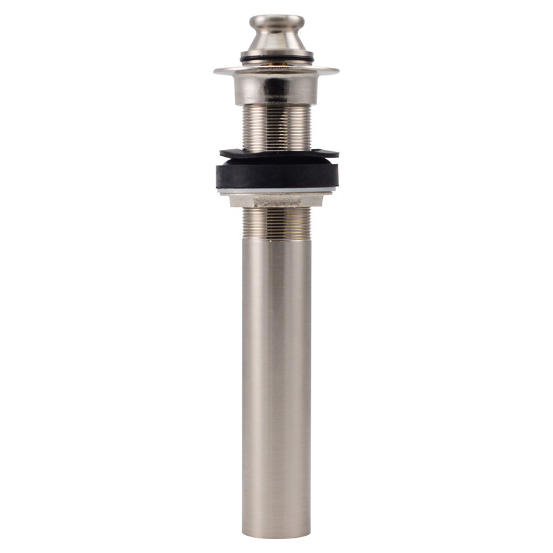 Drain de robinet de salle de bain Lift & Turn sans trous de trop-plein - Exposed, Nickel satiné
