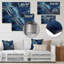 Bleu et or abstrait marbre mirage III - décoration murale en marbre-1329950216