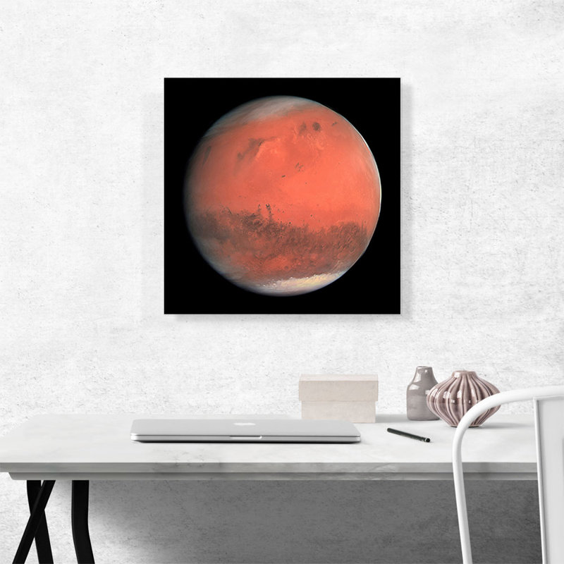 Planète Mars, quatrième planète du soleil - reproduction de photo sur toile tendue, H 18 po x l 18 po x P 0,75 po