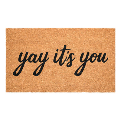 Tapis d'extérieur antidérapant Francina Yay It's You 29 po x 17 po