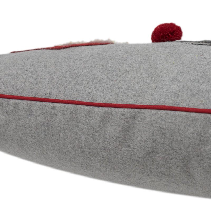 Appliqued Wool Blend Pillow Cover