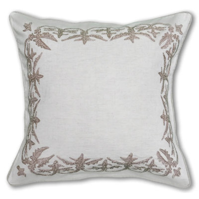Ruffina Embroidered Cotton Throw Pillow