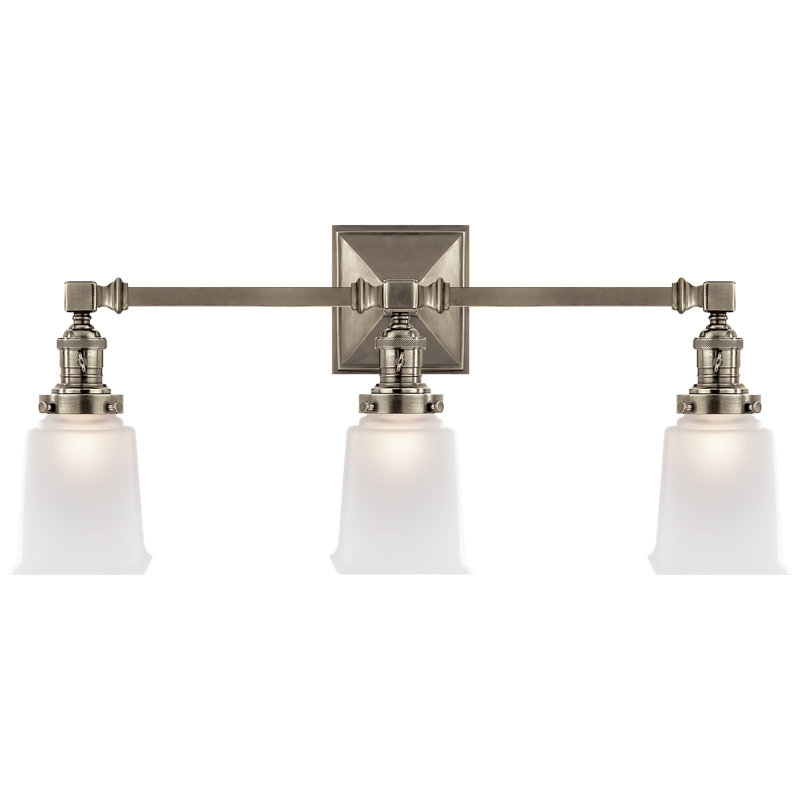 Chapman & Myers Boston Square Triple Light Sconce, Antique Nickel