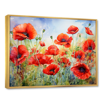 Radiant Red Poppies Pulse I - impressions de toiles de coquelicots