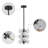 10 - Light Dimmable Modern Chandelier with Textured Glass Globe Shades